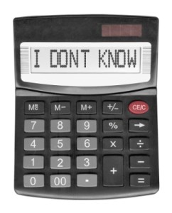 Black stupid calculator isolated on white background